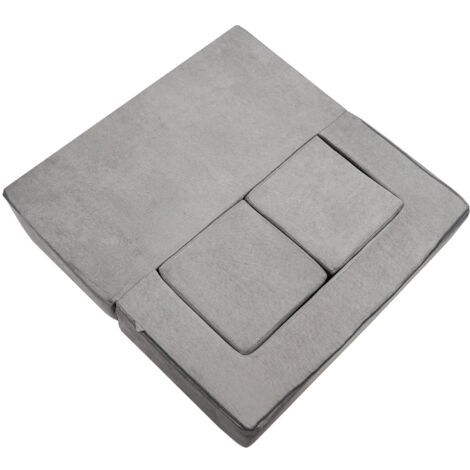 Mophorn Kids Couch, divano modulare da gioco da 4 pezzi per bambini, divano letto per bambini piccoli, mobili per sala giochi con seduta, rivestimento sfoderabile, per bambine e bambini, grigio