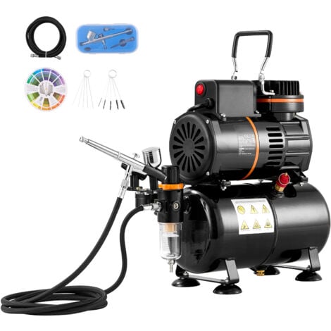 Mophorn Kit aerografo, compressore a doppia ventola con serbatoio da 3,5 l, set completo per l'arte