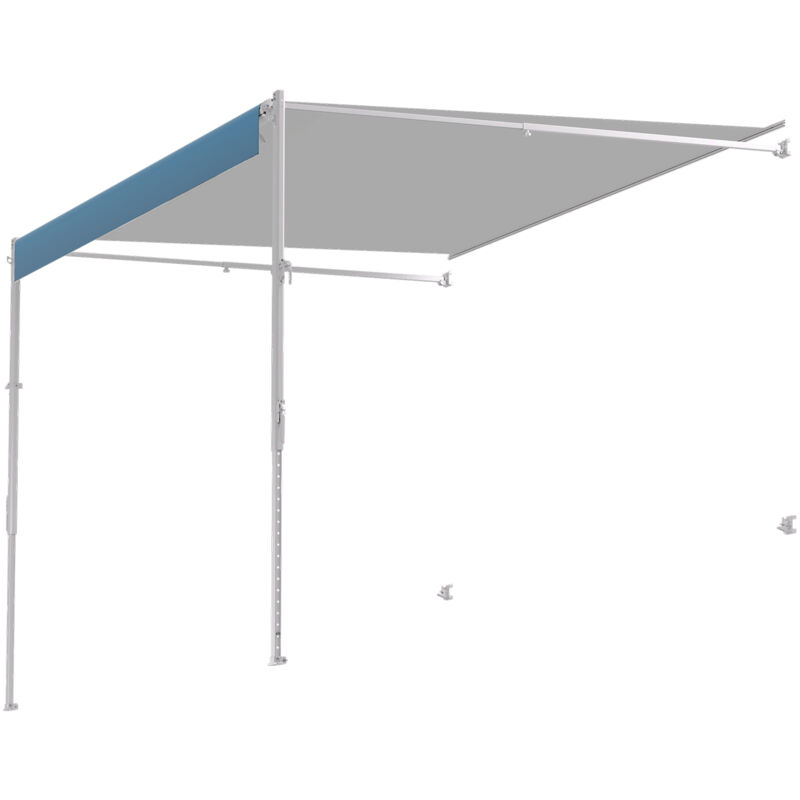 Kit complet d'auvent manuel pour camping-car - Auvent rétractable de 18 pi avec cadre en alliage d'aluminium, auvent extérieur adapté à la plupart
