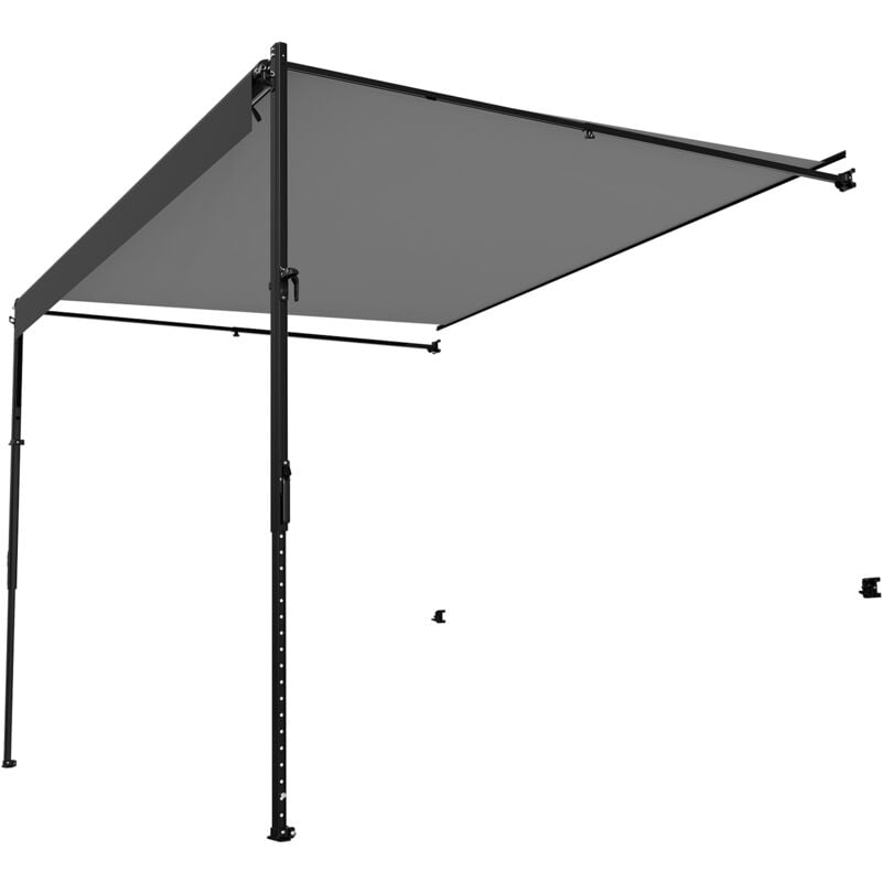 Kit complet d'auvent manuel pour vr - Auvent rétractable de 16 pi avec cadre en alliage d'aluminium, auvent de remorque extérieur pour la plupart des
