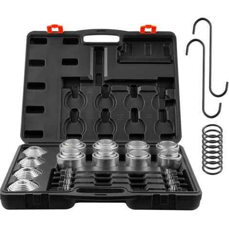 Mophorn Kit de 28 piezas de manguitos de extracción y presión, juego de extracción e instalación de cojinetes de buje de acero, herramientas de inserción y extracción de bujes con estuche