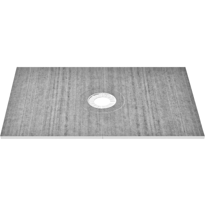 Mophorn Kit de bordure de douche Mophorn, bac de douche 1219 x 1828 mm avec drain central 160 mm, kit d'installation EPS léger avec 2 chiffons