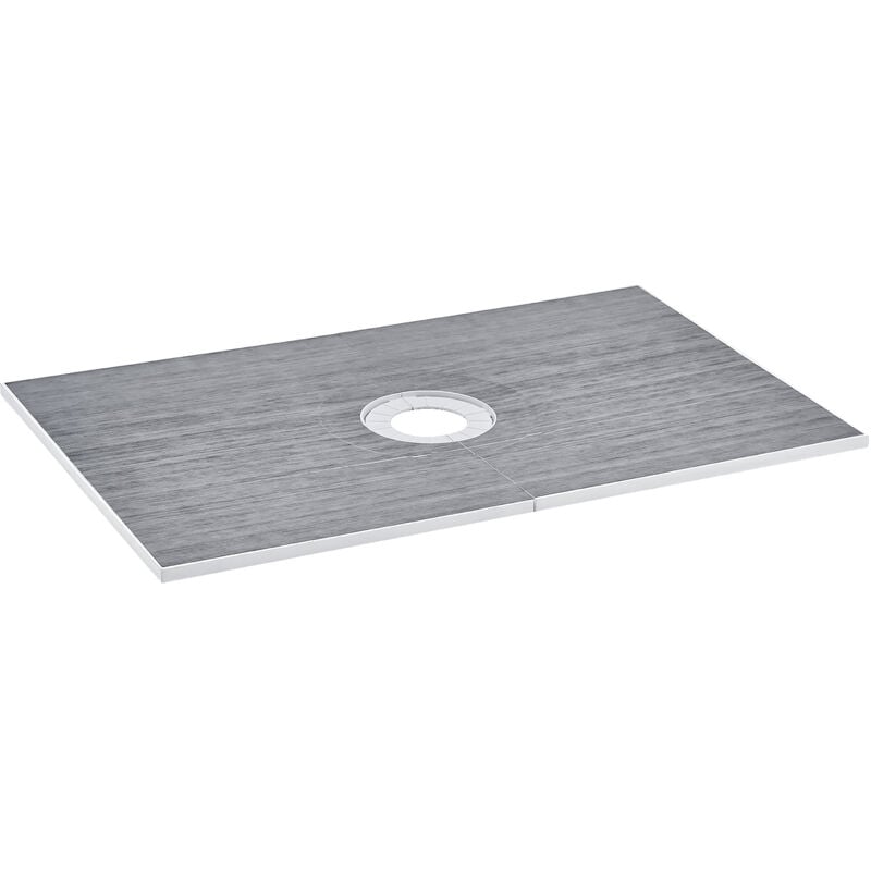 Mophorn - Kit de bordure de douche bac de douche 1524 x 965 mm avec drain central 160 mm, kit d'installation eps léger avec 2 chiffons imperméables,