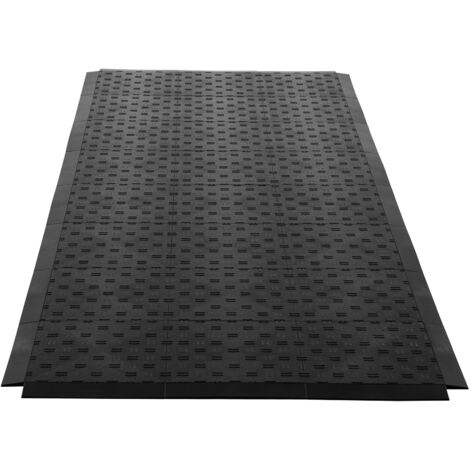 Mophorn Kit de Bordures Mâles pour Dalles de Sol de Garage, Lot de 15, Modulaires et Emboîtables, en PP,Antidérapantes,Compatibles Uniquement avec Dalles de Sol de Garage Améliorées à 6 Verrous, Noir