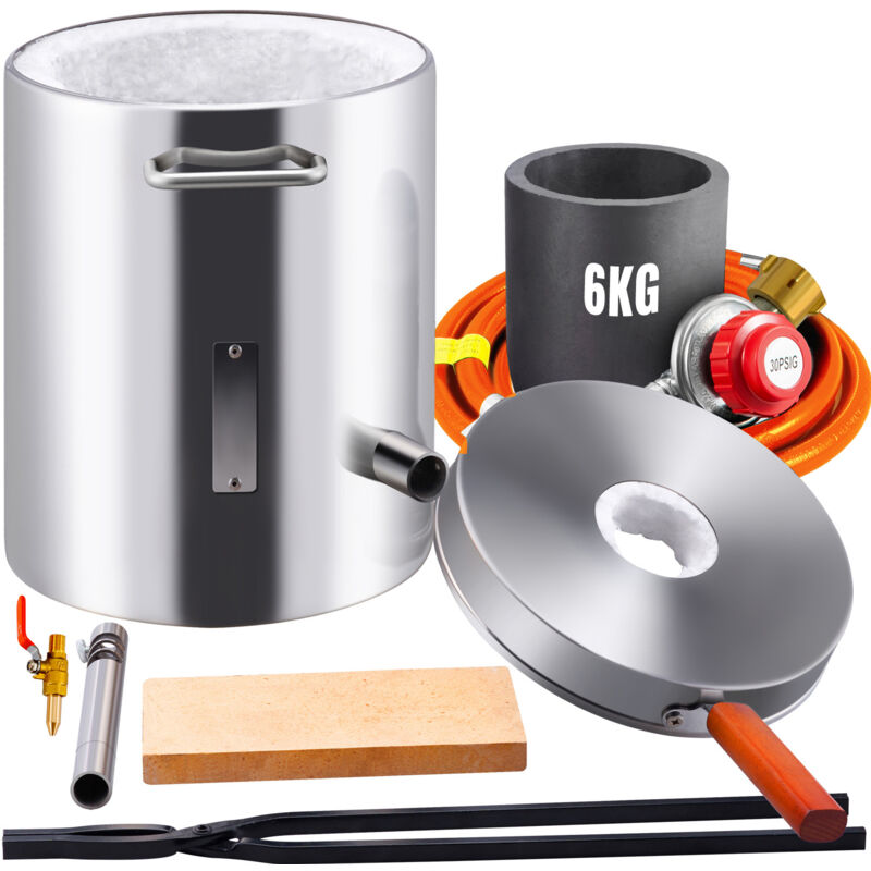 Mophorn - Kit de four de fusion au propane 6 kg, acier inoxydable, 1482 ℃, four à gaz pour métal, 220 v, 500 w