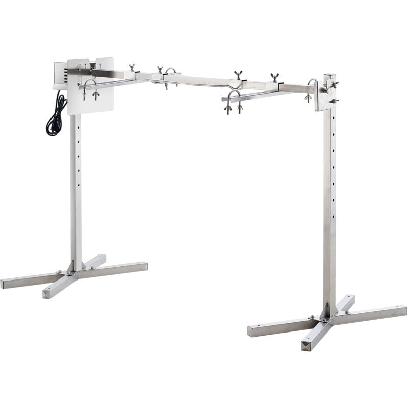 Mophorn - Kit de gril à rôtisserie électrique pour barbecue, 46 pouces,capacité de 132 lb, moteur automatique de 52W,à hauteur réglable, kit en acier