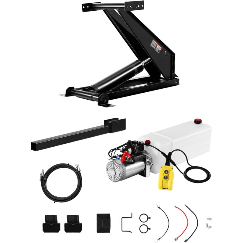 Mophorn - Kit de levage hydraulique à benne basculante de 22 000 lb, palan à ciseaux de 10 t avec pompe de 12 v, pour remorques à benne basculante et
