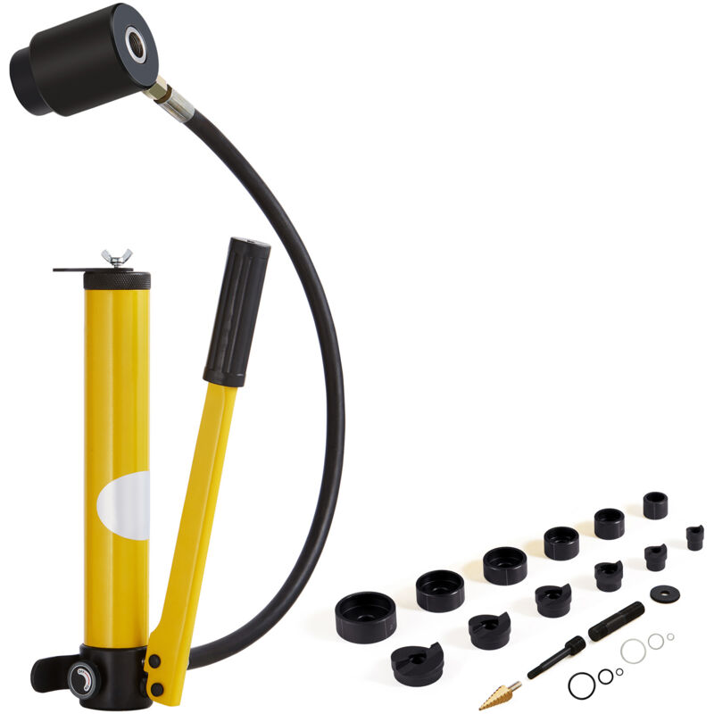 Kit de poinçons hydrauliques 10 tonnes, ensemble de coupe-trous pour conduits de 1/2' à 2', kit ko avec 6 matrices, outils pour tôles métalliques en