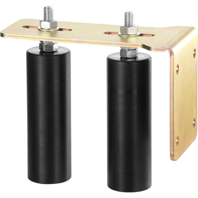 Kit de portail coulissant, quincaillerie de portail roulant de 6 po avec support en l, rouleaux réglables, rouleau de guidage robuste pour portails