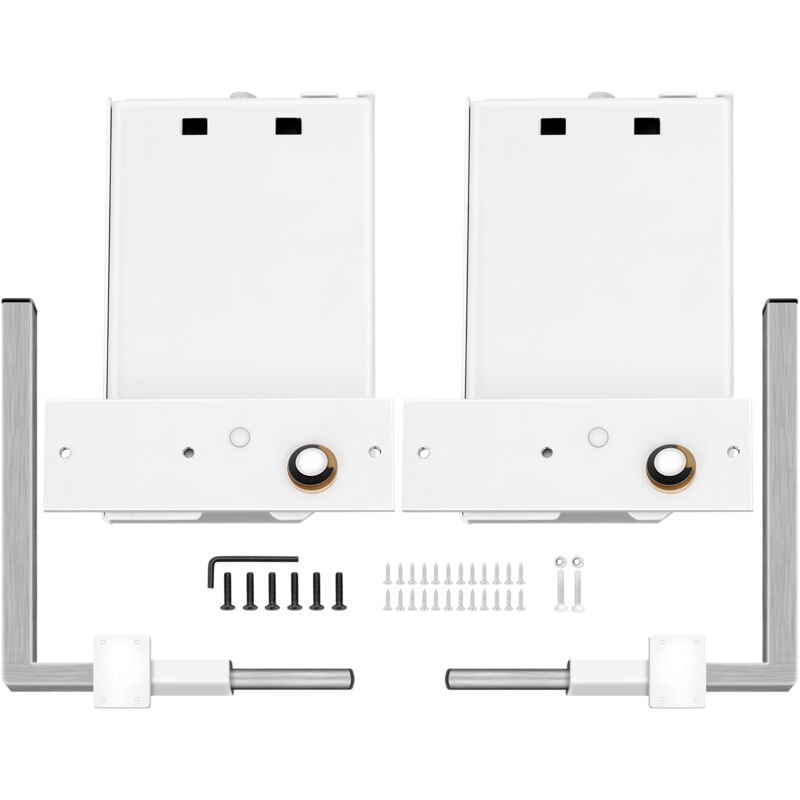 Mophorn - Kit de quincaillerie de support robuste pour lit escamotable , pour lits queen et jumeaux (horizontal), à monter soi-même, blanc, acier