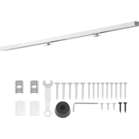 Mophorn Kit de quincaillerie pour porte coulissante avec rail de 144,1 cm, système coulissant pour porte à galandage avec mécanisme de fermeture douce, adapté aux portes simples de 2,5 à 4,5 cm