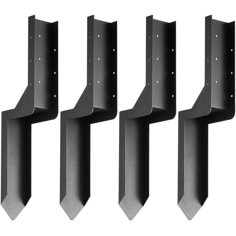 Mophorn - Kit de réparation d'ancrages de poteaux de clôture, paquet de 4 piquets de support de poteau de clôture en acier robuste de 3,5 x 3,5