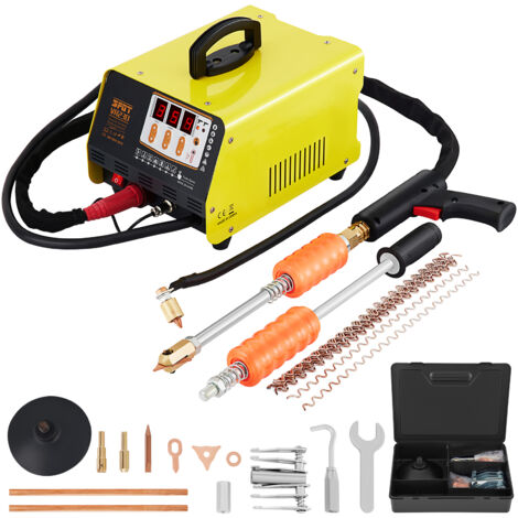Mophorn Kit de réparation de bosses pour soudeuse à goujon , extracteur de bosses pour soudeuse par points 3 KW 220 V avec 2 pistolets de soudage, machine de soudage par points à 7 modes