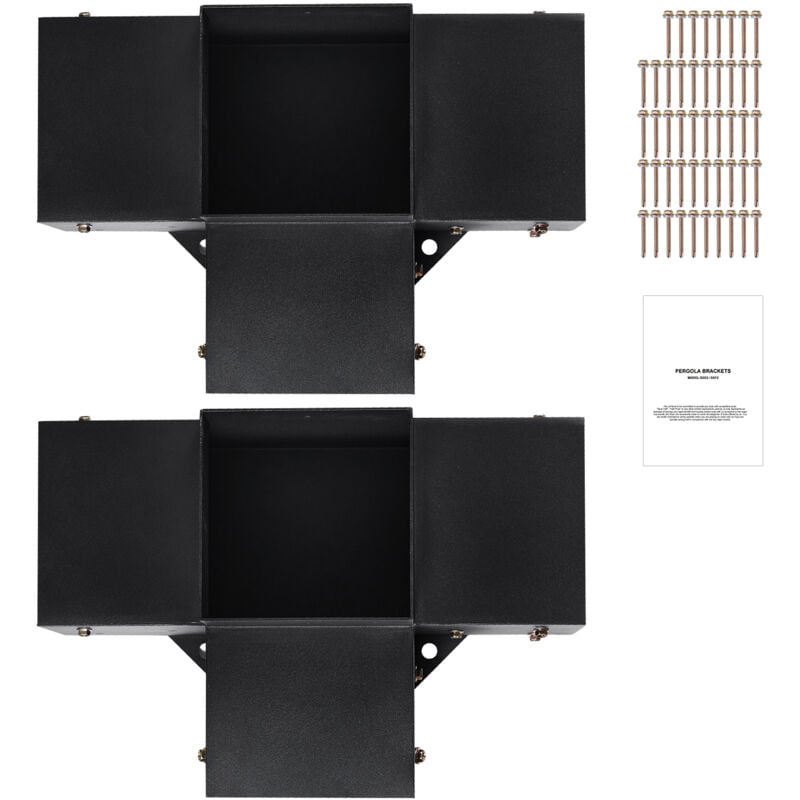 Kit de supports de pergola 6''x6'' (intérieur 5,6x5,6), 2 pièces 4 voies robustes, installation facile pour tonnelles, patio, cabane en rondins en