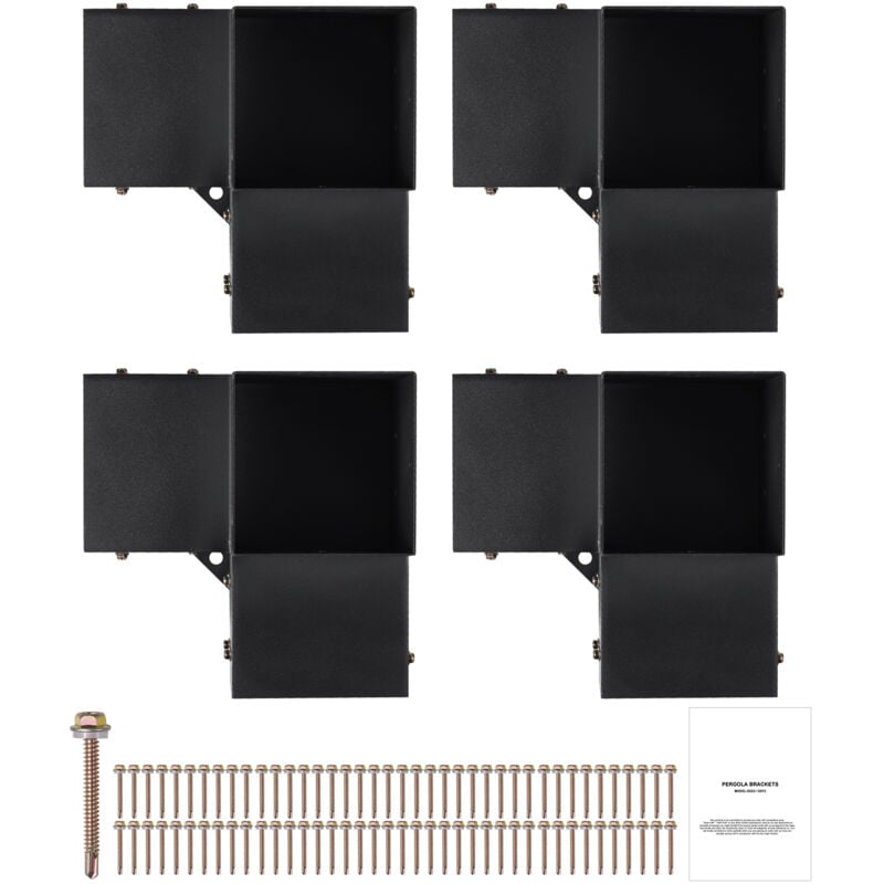 Kit de supports de pergola 6''x6'' (intérieur 5,6x5,6), 4 pièces 3 voies robustes, installation facile pour tonnelles, patio, cabane en rondins en