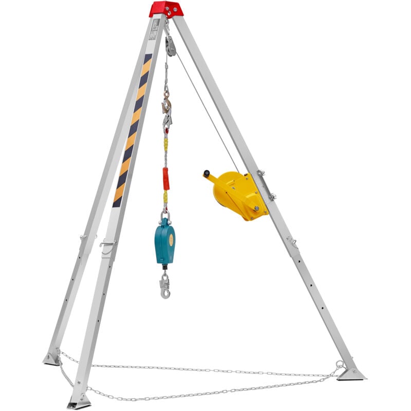 Mophorn - Kit de trépied pour espace confiné , 1 180 kg, pieds de 2,4 m et câble de 29,8 m, trépied de sauvetage en espace confiné avec protection