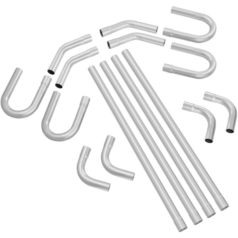 Kit d'échappement , 16 pièces, acier galvanisé universel, joint coulissant, tuyau d'échappement antirouille, système d'échappement diy,
