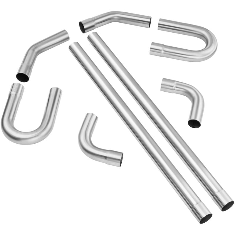 Kit d'échappement, 8 pièces, ensemble de bricolage universel en acier inoxydable, antirouille, avec joint coulissant et grand tube d'échappement pour