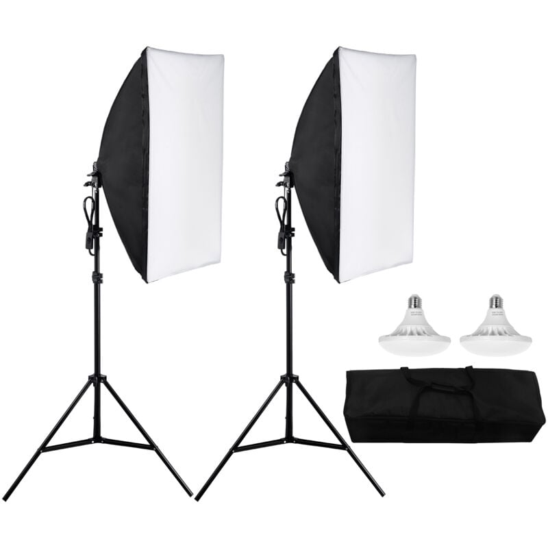 Mophorn - Kit d'éclairage Softbox, 20' x 28', ampoules led 30W 5500K, support de trépied réglable pour la photographie, la diffusion en direct, les