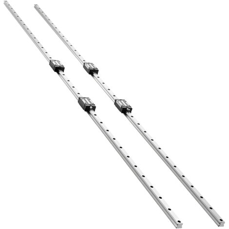 Mophorn Kit Guida Lineare HGR20 2 pezzi da 2000 mm, Guide Lineari con 4 Blocchi di Scorrimento e Cuscinetti, Kit Resistente alla Corrosione per Progetti Fai da te, Torni, Fresatrici e Stampanti 3D