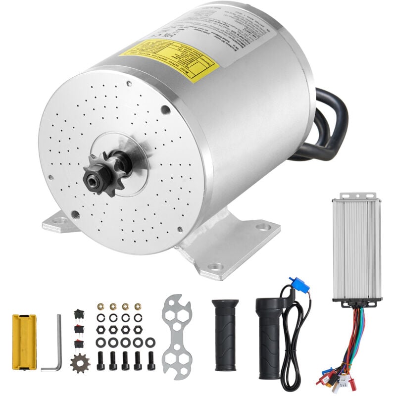 Kit moteur électrique sans balais 1800 w - Moteur 48 v 4500 tr/min avec régulateur de vitesse et poignée d'accélérateur pour karts, vélos