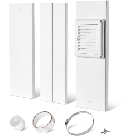Mophorn Kit per Finestra di Sfiato dell'Asciugatrice, Compatibile con Tubi di Scarico da 101,6 mm, Lunghezza Regolabile per Finestre Scorrevoli di Varie Altezze, Realizzato in PVC e PP con Design