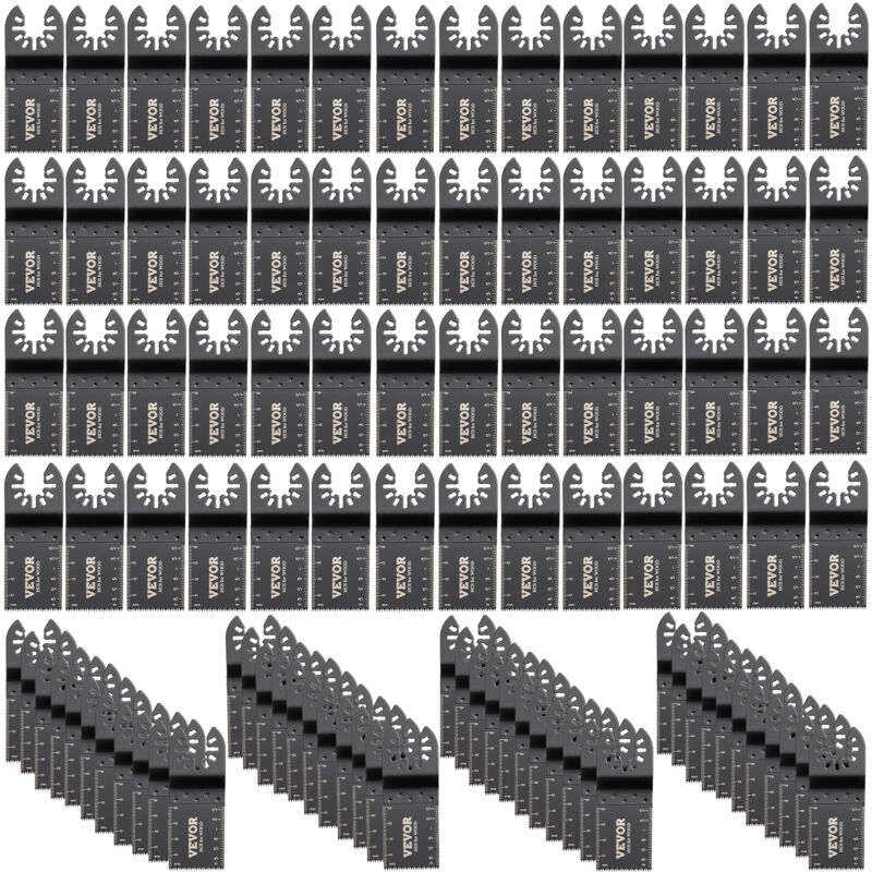 SucceBuy 100 STKS Oscillerende Zaagbladen Quick Release Multitool Blades Kit HCS Tool Blades Cut Cutter voor Hout Plastic Metalen Nagel