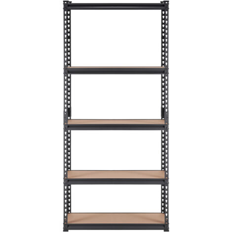 Mophorn-Lagerregal, 5-stufig verstellbar, 2000 lbs Tragkraft, robuste Garagenregale, Metall-Organizer-Allzweckregal, schwarz, 36" L x 18" B x 72" H für Küche, Speisekammer