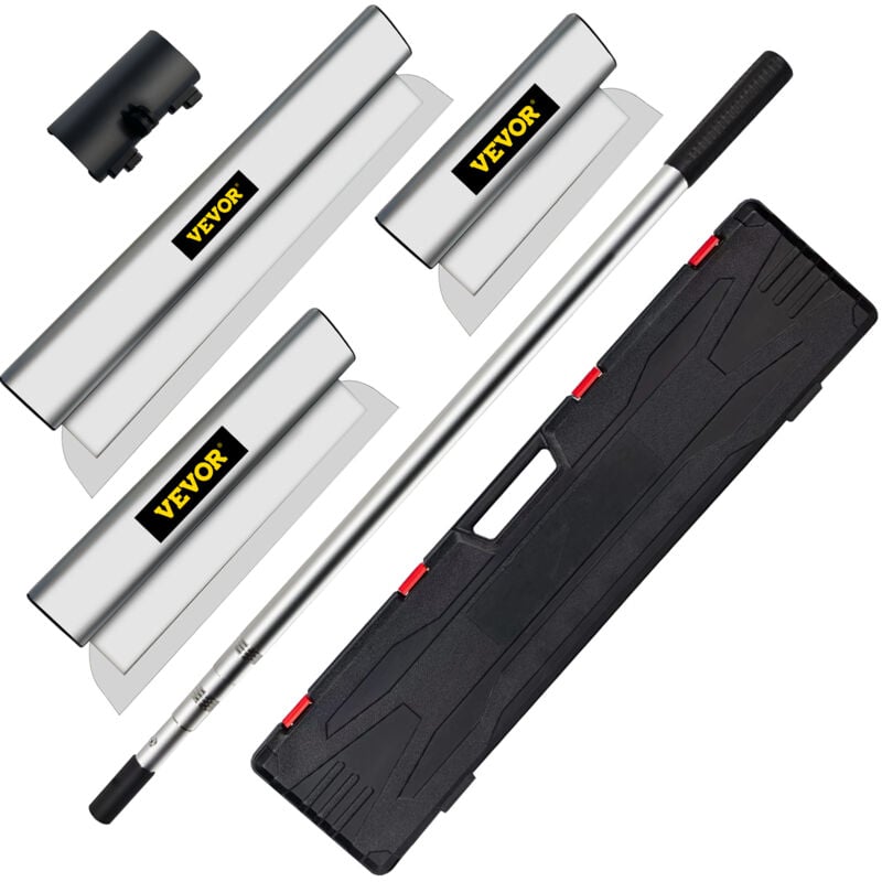 Vevor Lame deEcumage Lame a Lisser 25/60/80 cm Kit Lame de Spatule pour Cloisons Seches, Couteau a Mastic avec Poignee deExtension Ergonomique Outil
