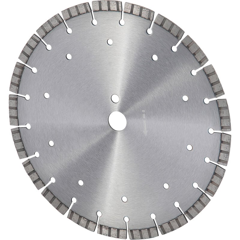 Mophorn - Lame diamantée 12 pouces/300 mm, lame de scie à béton humide/sec, dents ondulées de 0,47 pouce/12 mm, trou central universel de 1 pouce,