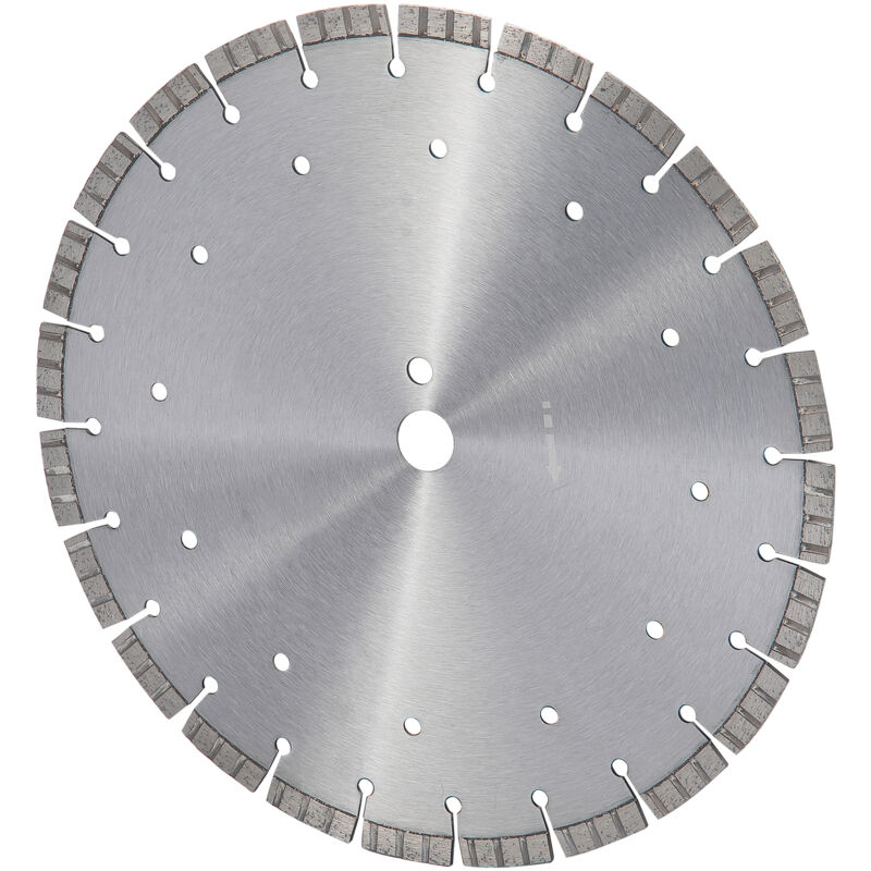 Lame diamantée 14 pouces/350 mm, lame de scie à béton humide/sèche, dents ondulées de 0,47 pouce/12 mm, trou central universel de 1 pouce/25,4 mm,