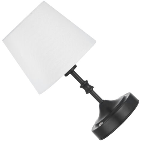 Mophorn Lámpara de Mesa Inalámbrica con Batería Recargable, 3 Niveles de Brillo, 15x25,5 cm, Pantalla de Tela, Temperatura de Color Ajustable de 2700-3000 K, Ideal para Restaurantes