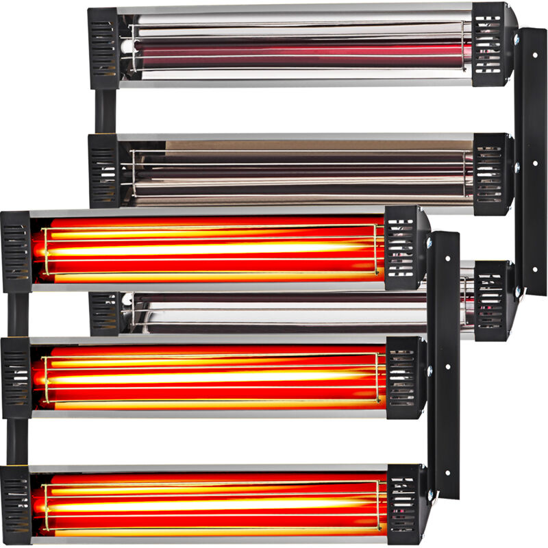 Lampe de cabine de pulvérisation de chauffage infrarouge 2 ensembles 3000W pour la peinture, séchage fiable et efficace pour vos projets - Mophorn
