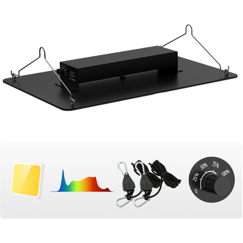 Mophorn - Lampe de culture à led 300 w à spectre complet, diodes Samsung à intensité variable, pour plantes d'intérieur, semis, végétation,