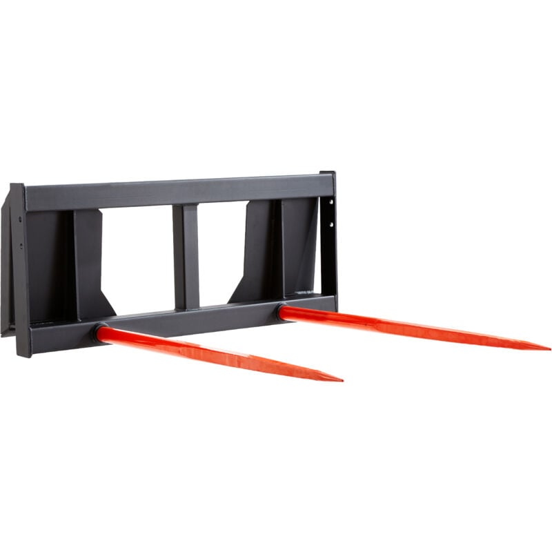 Lance à foin 49', capacité de 3 000 lb, accessoire pour tracteur à chargeuse compacte, 2 lances à balles, fourches à pointes à fixation rapide