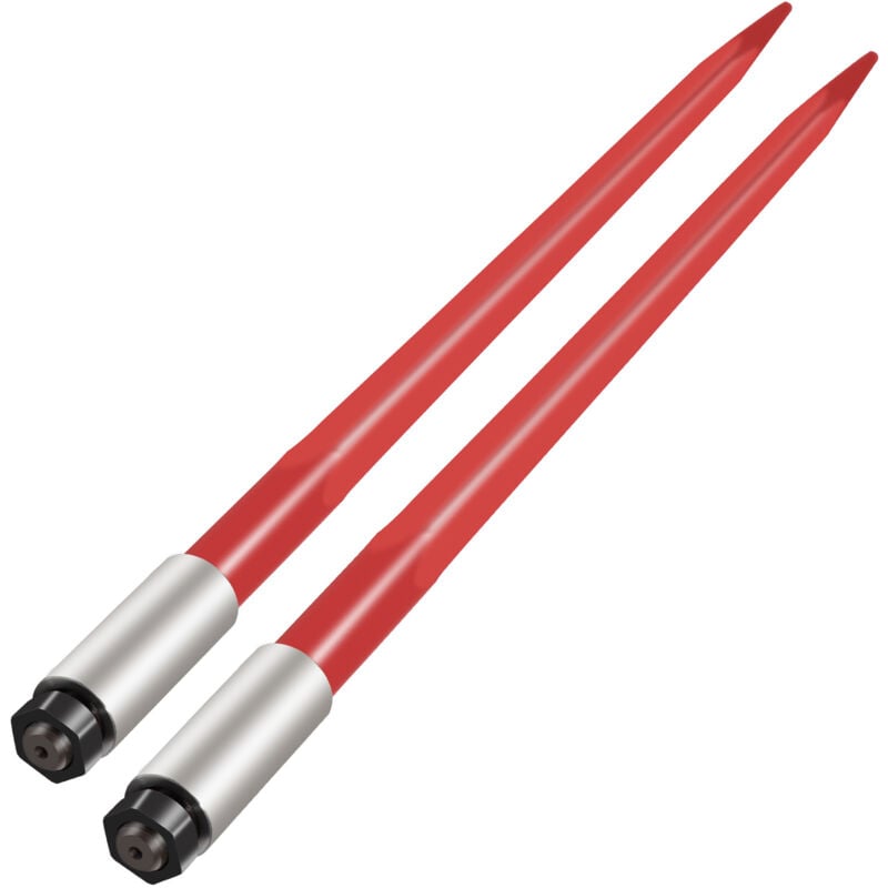 Vevor Lance a foin, 99 cm, 2PCS lances a balles de foin carree, pointe a balle fixation rapide, capacite 1360 kg, fourches a balle revetement rouge,