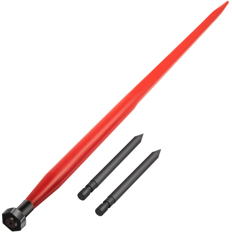 Vevor Lance a foin, 125 cm, pique de botte de foin, capacite de 1360 kg, pointe a balle a fixation rapide, carree de 4,5 cm de large, fourche a balle