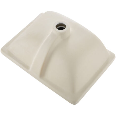 Mophorn Lavabo bajo encimera rectangular de cerámica con rebosadero, diseño moderno ideal para espacios reducidos, resistente a manchas y decoloración, color blanco, dimensiones 460 x 330 x 185 mm