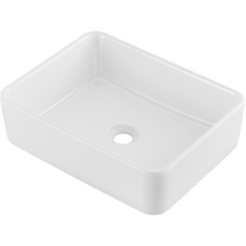 Lavabo rectangulaire en céramique blanche 19' x 14,7' pour comptoir de salle de bain. Style moderne et élégant. Bien emballé. Idéal pour salle de