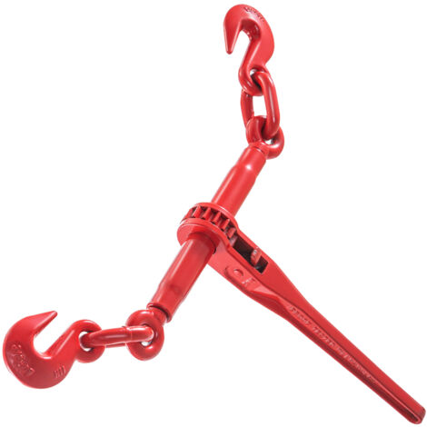 Mophorn Leganti a cricchetto 3/8" – 1/2" 9215LBS, carico di lavoro sicuro, ganci G70 e lunghezza regolabile, per catene di grado 70-80, ancoraggio, trasporto, traino, confezione da 2, rosso