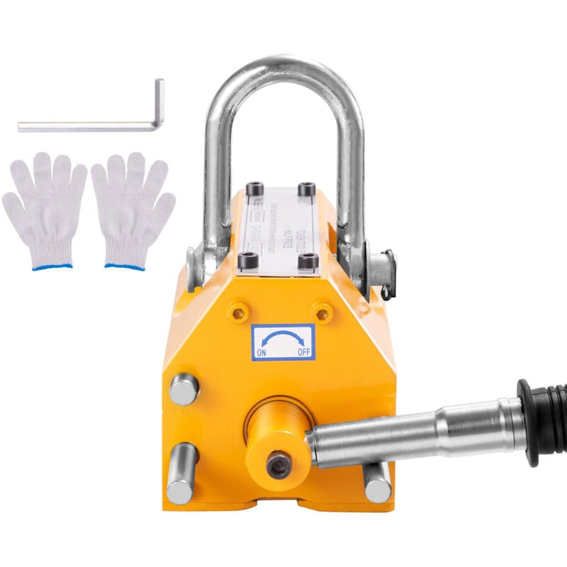 Leveur magnétique , capacité de 660 lb/300 kg, facteur de sécurité de 2,5, aimant de levage permanent en néodyme et acier avec libération, aimant