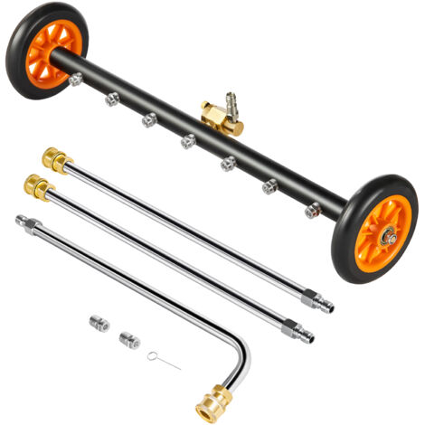 Mophorn Limpiador de chasis de hidrolavadora de 24", 4000 PSI, acero inoxidable, ajuste de ángulo, 7 boquillas, para entrada de autos, patio y terraza