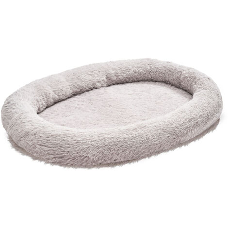 Mophorn Lit pour chien humain 171x100x24 cm, grand panier orthopédique en mousse à mémoire de forme avec poche latérale, poignée, fermeture éclair, housse amovible et lavable en machine, gris