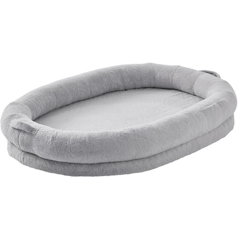 Lit pour chien humain, 72'x48'x10' Grand lit pour chien de taille humaine pour adultes, housse en fausse fourrure de lapin lavable, mousse d'œuf