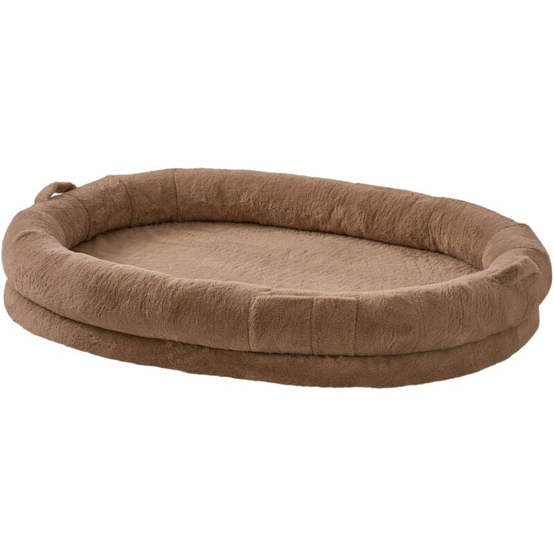 Mophorn Lit pour chien humain, 72"x48"x10" Grand lit pour chien de taille humaine pour adultes, housse en fausse fourrure de lapin lavable, mousse
