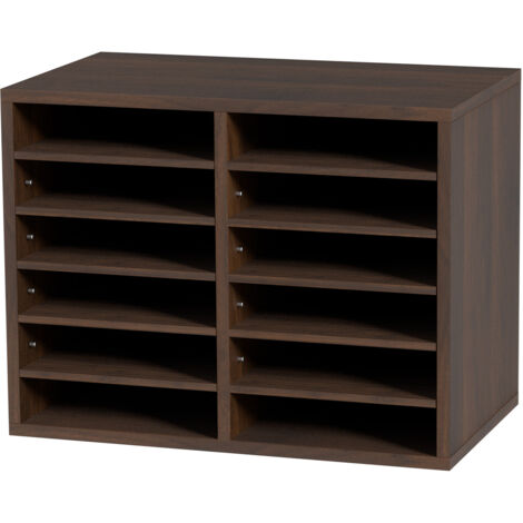 Mophorn Literature Organizers, 12 scomparti per ufficio con cassetta postale con ripiani regolabili, raccoglitore per legno 20,4x12x16,1 pollici per ufficio, casa, aula, certificato EPA ecc