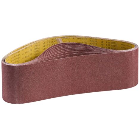 Mophorn Lot de 10 bandes abrasives 152 x 1219 mm, grain 80, en oxyde d'aluminium, adaptées aux ponceuses à bande pour le ponçage du bois, de l'acier, de l'aluminium et des métaux non ferreux
