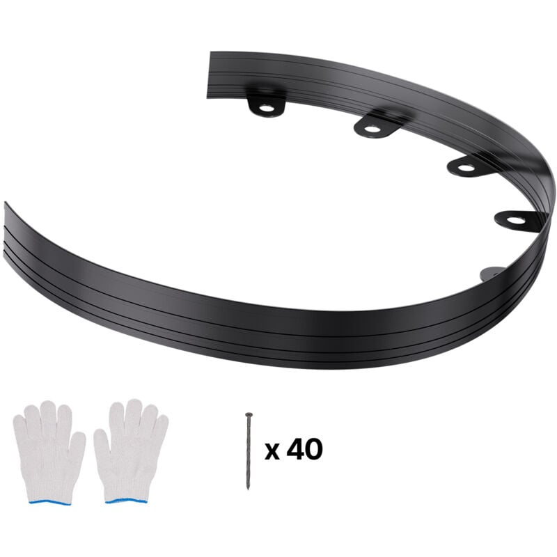 Mophorn - Lot de 10 bordures de jardin en métal résistant à la rouille, 152,4 cm, en alliage d'aluminium, pliables, pour parterres de fleurs, cour et