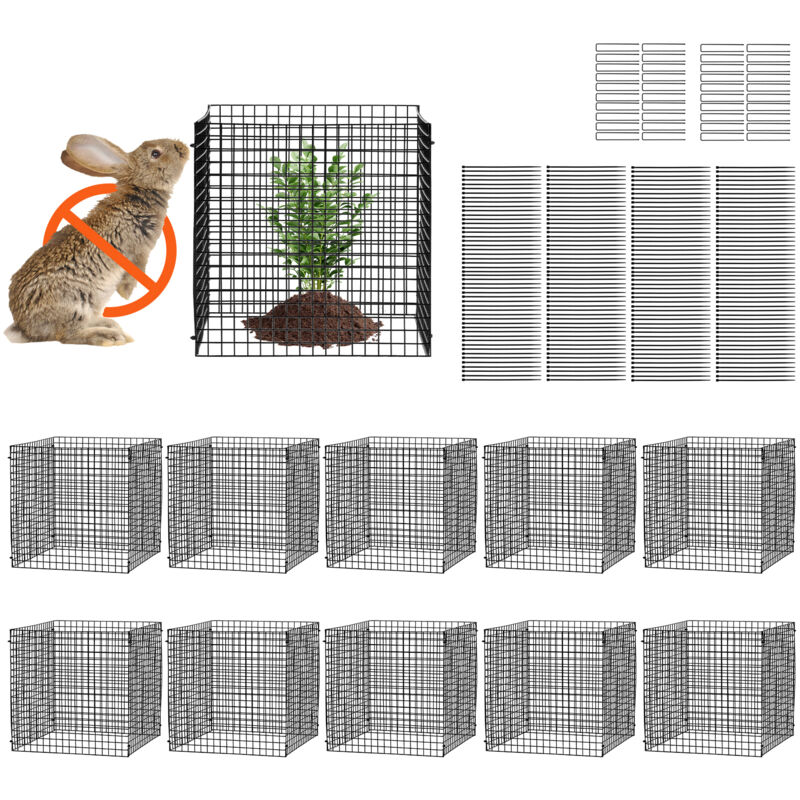 Mophorn - Lot de 10 cages grillagées pour plantes 30,5 x 30,5 cm, clôtures extérieures pour plantes pour fleurs, légumes, garde les animaux à