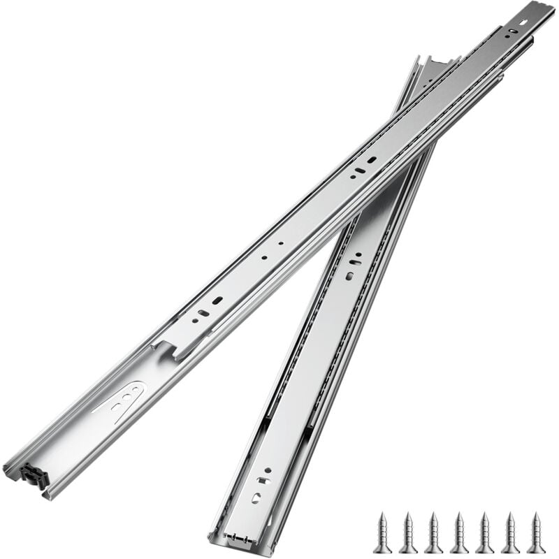 Lot de 10 paires de rails d'armoire à roulement à billes à extension complète de 24 pouces, capacité de charge de 100 lb, glissières de tiroir de